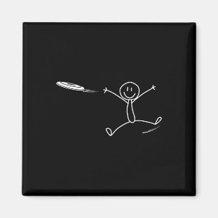 Aimant Frisbee Stickman Disc Golf Drôle de Frisbee ultime