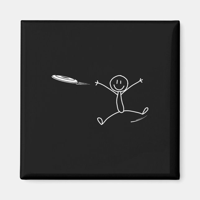 Aimant Frisbee Stickman Disc Golf Funny Ultimate Frisbee  (Devant)