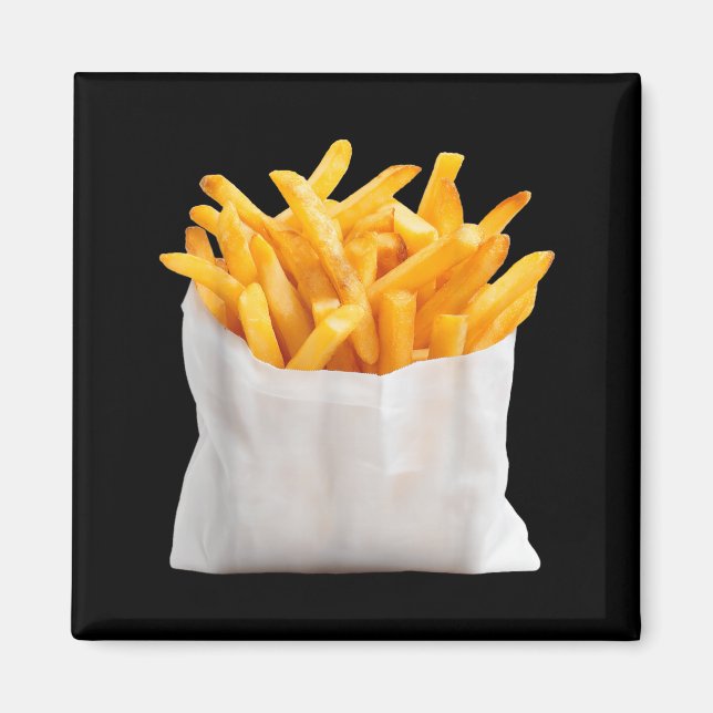 Aimant Frites frites drôle de costume de nourriture d'Hal (Devant)