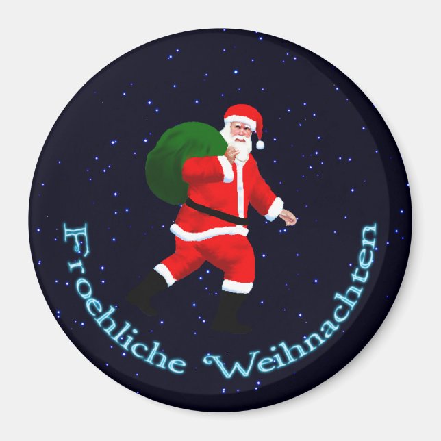 Aimant Froehliche Weihnachten - Père Noël (Devant)