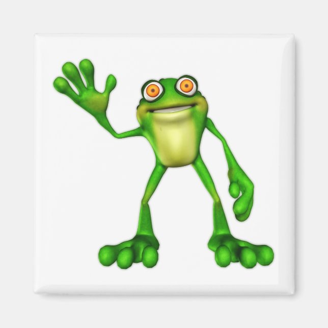 Aimant Froggie la chouette grenouille à caricatures (Devant)