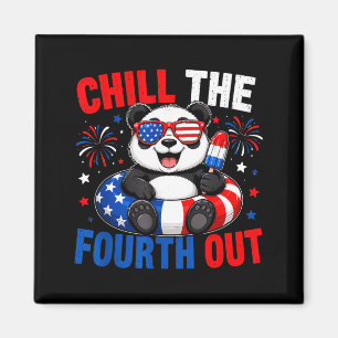 Aimant Froid Patriotique Le Quatre Out Fun Panda 4 Juille