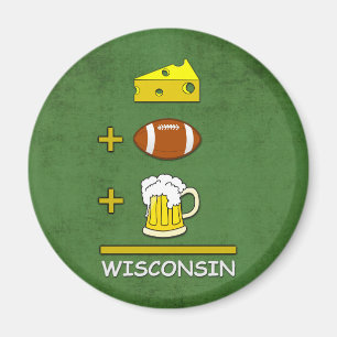 Aimant Fromage Football Beer Equal Wisconsin Funny