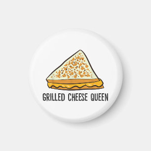 Aimant Fromage Grillé Queen Funny Fromage Grillé