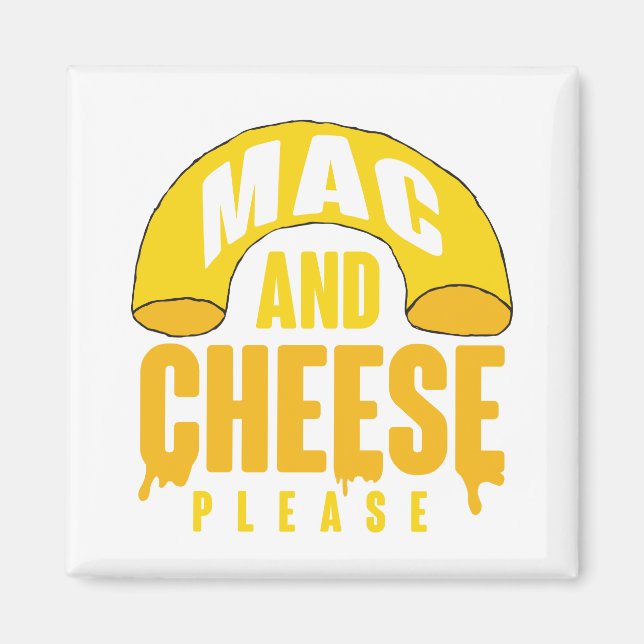 Aimant Fromage Macaroni jaune pour enfants Mac et fromage (Devant)