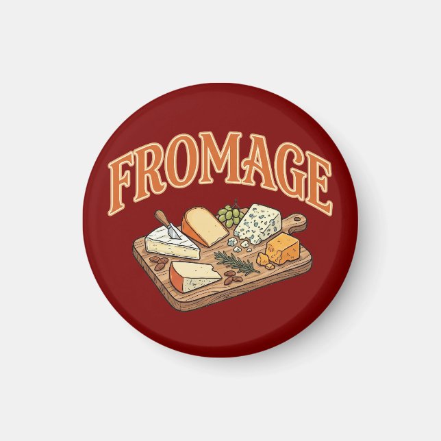 Aimant Fromage Vintage Graphisme de Charcuterie Française (Devant)