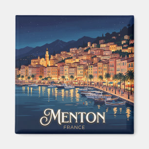 Aimant Front de mer de Menton la nuit France