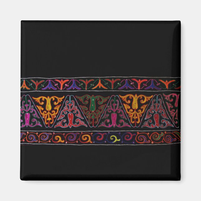 Aimant Frontière de broderie du Xinjiang (Devant)