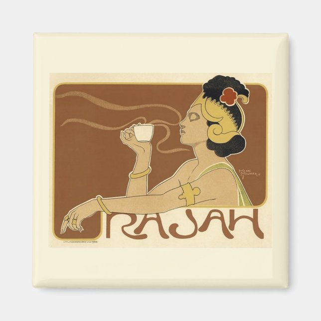 Aimant Frontière vintage du café Rajah et légère (Devant)