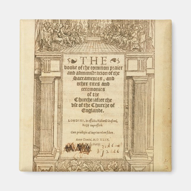 Aimant Frontispiece de "Le Livre de la Prière Commune" (Devant)