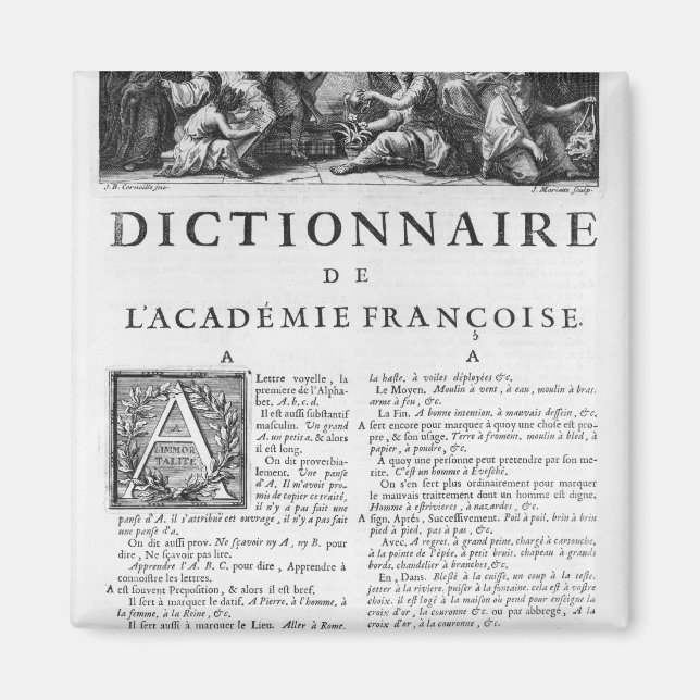 Aimant Frontispiece pour le dictionnaire de l'Académie fr (Devant)