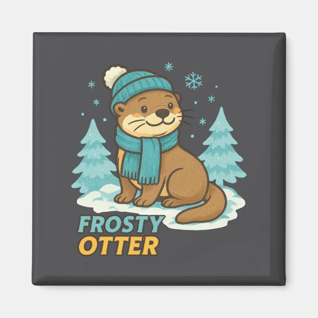Aimant Frosty Otter Winter Charm Art Long Sleeve  (Devant)
