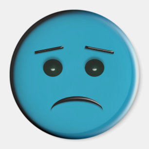 Aimant Frowny Face2 - Bleu
