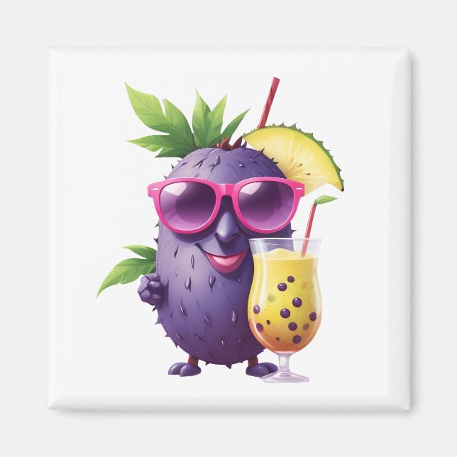 Aimant Fruit Amusant Vacances joyeuses Fête de Boissons T (Devant)