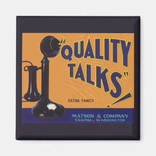 Aimant Fruit Crate vintage Art Étiquette, Téléphone à l'a