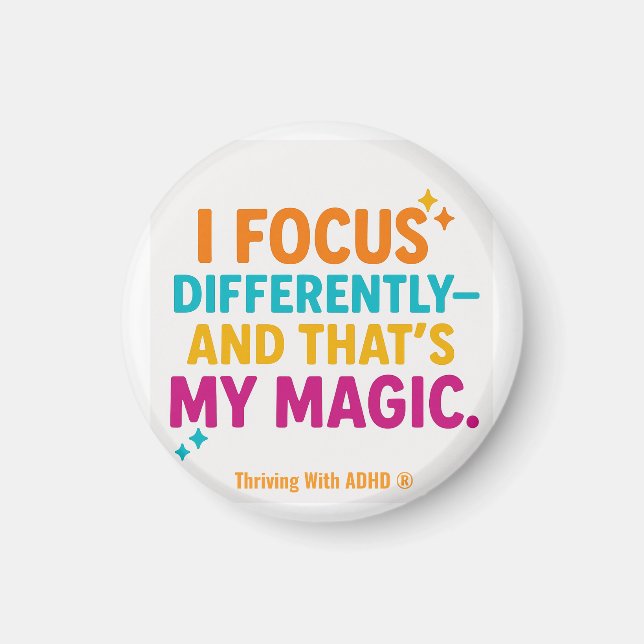 Aimant Fruit du TDAH* "i Focus Different" (Devant)