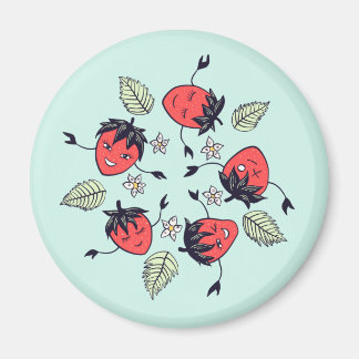 Aimant Fruit Kawaii à la fraise mûre