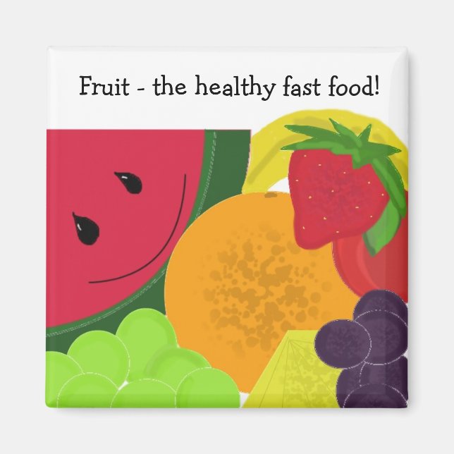 Aimant Fruit le Fast Food Sain (Devant)