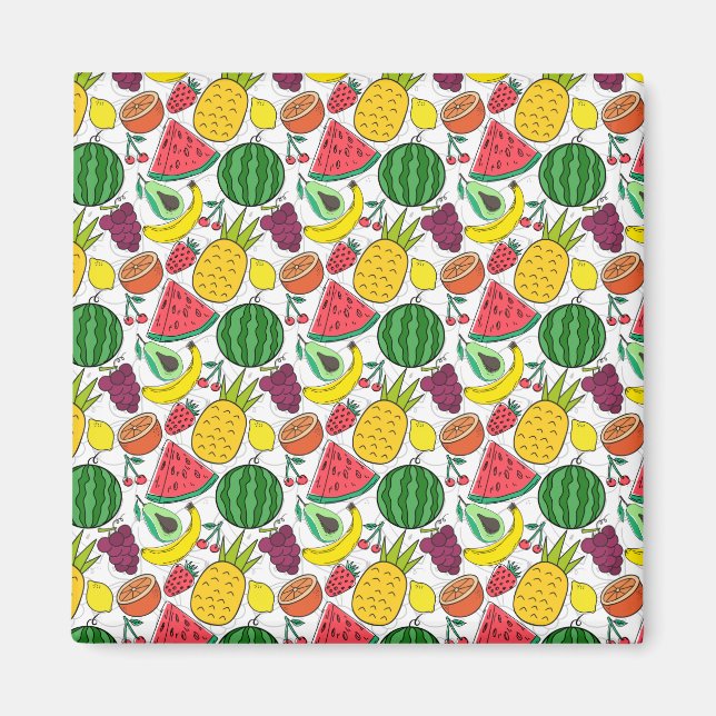 Aimant Fruit motif transparent | motif de surface de frui (Devant)