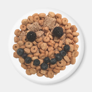 Aimant Fruit souriant mignon et visage de céréales