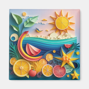 Aimant Fruits tropicaux 3D
