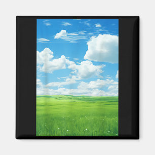 Aimant Frutiger Aero_ Champ Nuages Ciel est Bleu
