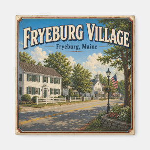 Aimant Fryeburg Village Maine Place du centre-ville vinta