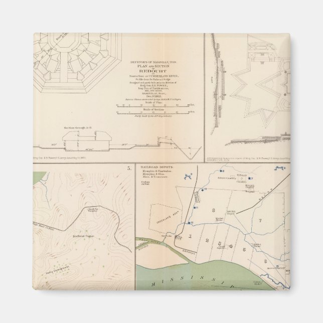 Aimant Ft Donelson, Memphis, Nashville (Devant)