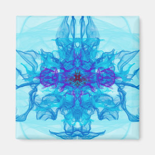 Aimant FUMÉE BLEUE - Art Fractal -