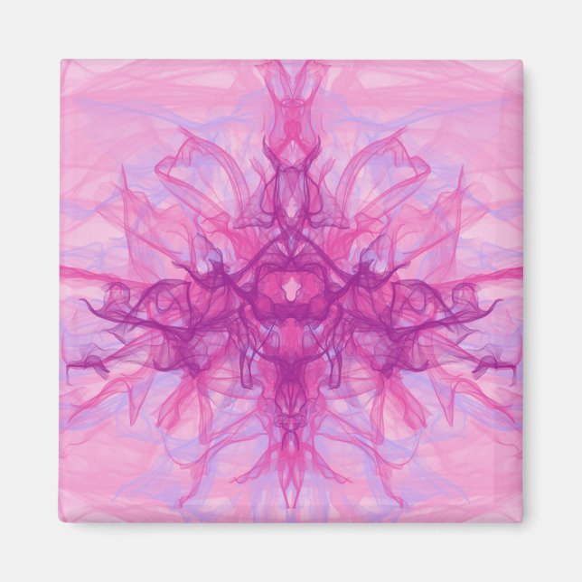 Aimant FUMÉE ROSE - Art fractal moderne et abstrait - (Devant)