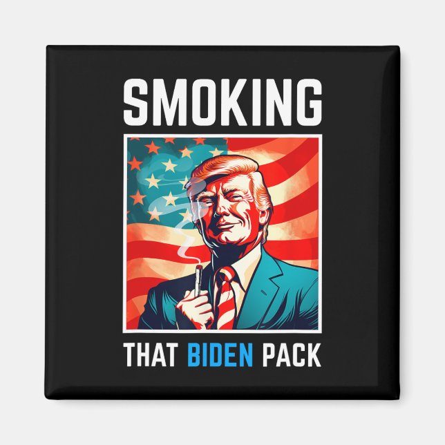 Aimant Fumer ce pack de Biden - Trump 2024 (Devant)
