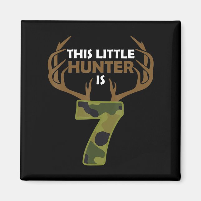 Aimant Fun 7th Birthday 7 Year Old Deer Hunter (Devant)
