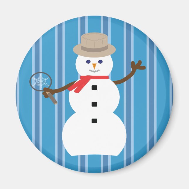 Aimant Fun and Fancy Blue Snowman Inspecteur (Devant)