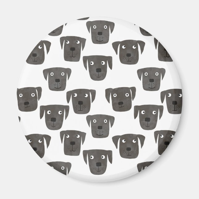 Aimant Fun Black Labrador Retriever Chien (Devant)