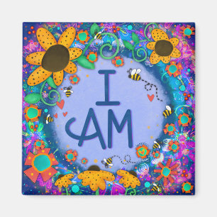 Aimant Fun Bumblebee Bleu Joli Je SUIS Inspirant Floral
