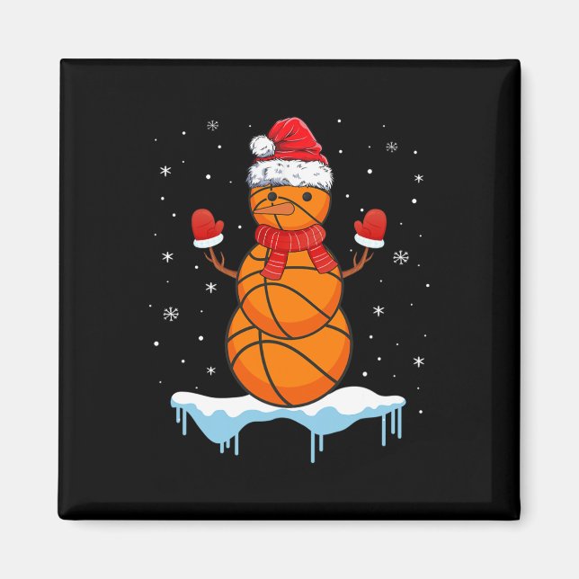Aimant Fun Christmas Basket Père Noël Snowman (Devant)