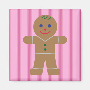 Aimant Fun et fantaisie Pain d'épices rose Homme