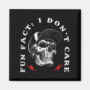 Aimant Fun Fact Je ne m'en soucie pas Funny Skeleton Sarc