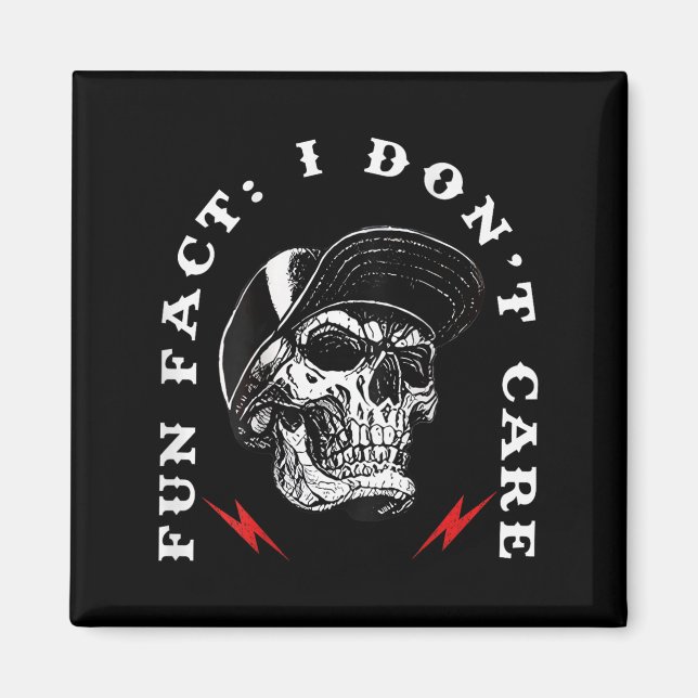 Aimant Fun Fact Je ne m'en soucie pas Funny Skeleton Sarc (Devant)