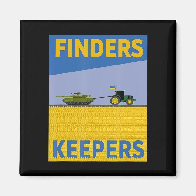 Aimant Fun Farmer Tractor Ukraine Drapeau Support Finders (Devant)