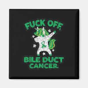Aimant Fun Fck Off Bile Duct Cancer Citation Avec Unicorn