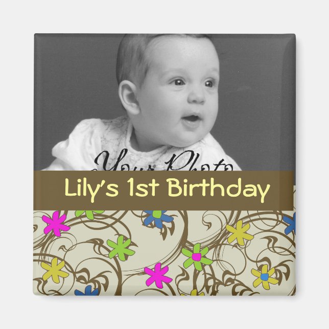 Aimant Fun Flower Faveur bébé (Devant)