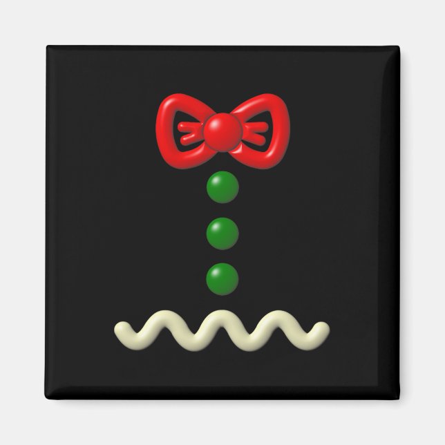 Aimant Fun Gingerbread Homme Costume Halloween Cadeau (Devant)