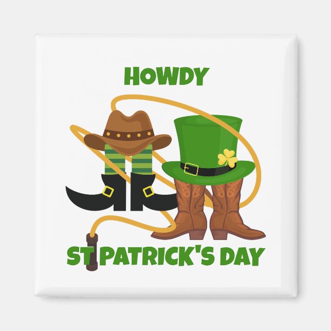 Aimant Fun Happy Jour de la Saint Patrick HOWDY DIA DUIT  (Devant)