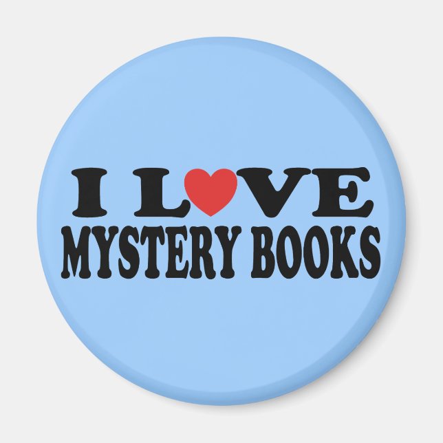Aimant Fun I Love Mystery Books T-shirt (Devant)