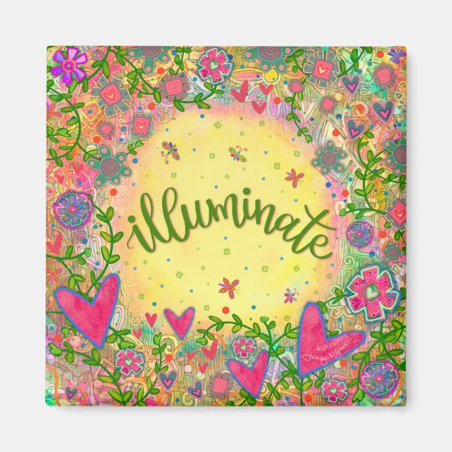 Aimant Fun Illuminer Joli Floral Modernité Inspirivity (Devant)