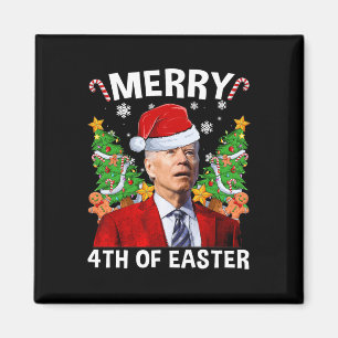 Aimant Fun Joe Biden Noël Santa Hat Joyeux 4ème Eas