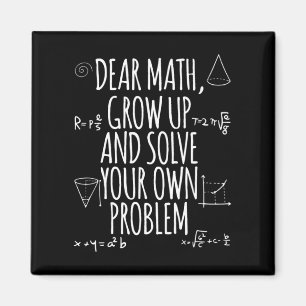 Aimant Fun Math Citation Girl Boy Men Women Cher Math Bac