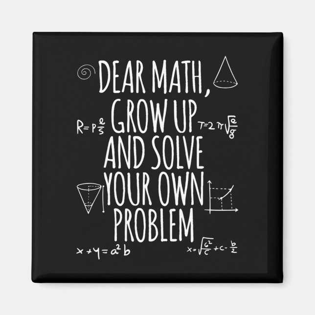 Aimant Fun Math Citation Girl Boy Men Women Cher Math Bac (Devant)