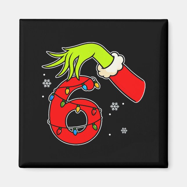 Aimant Fun numéro 6 Noël 67 Six Sept Mème Xmas Hommes  (Devant)